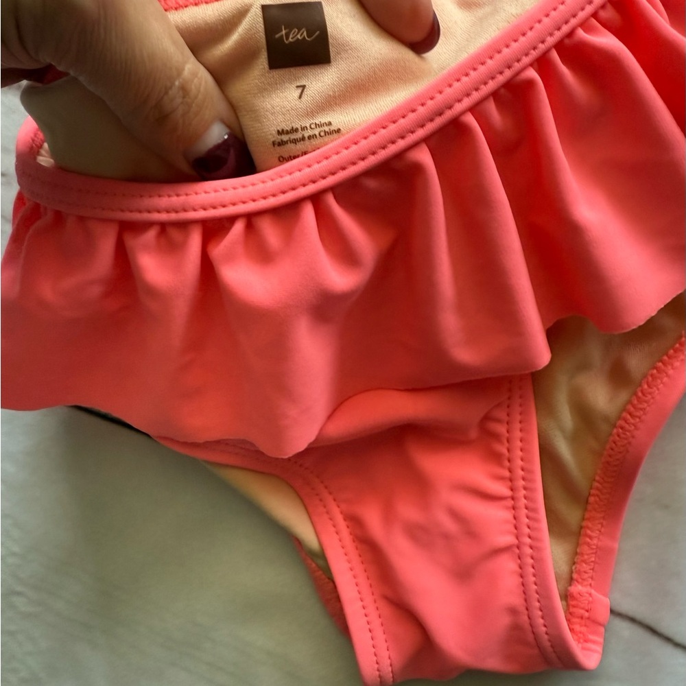 Tea Collection Solid Ruffled Bikini Bottom size 7 - Picture 5 of 7